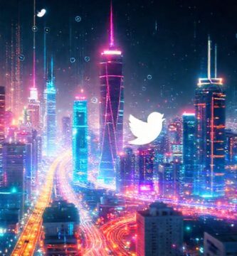 Ciudad futurista digital con IA brillante