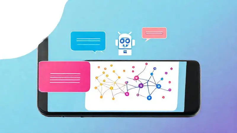 Interfaz móvil futurista con interacción inteligente