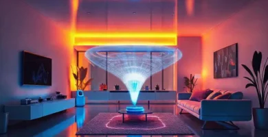 Un hogar moderno y tecnológico futurista