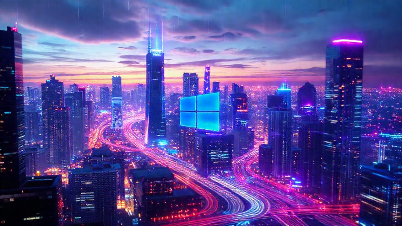 Ciudad futurista digital, elegante y brillante
