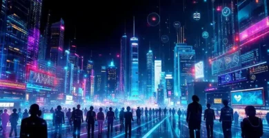 Ciudad futurista digital