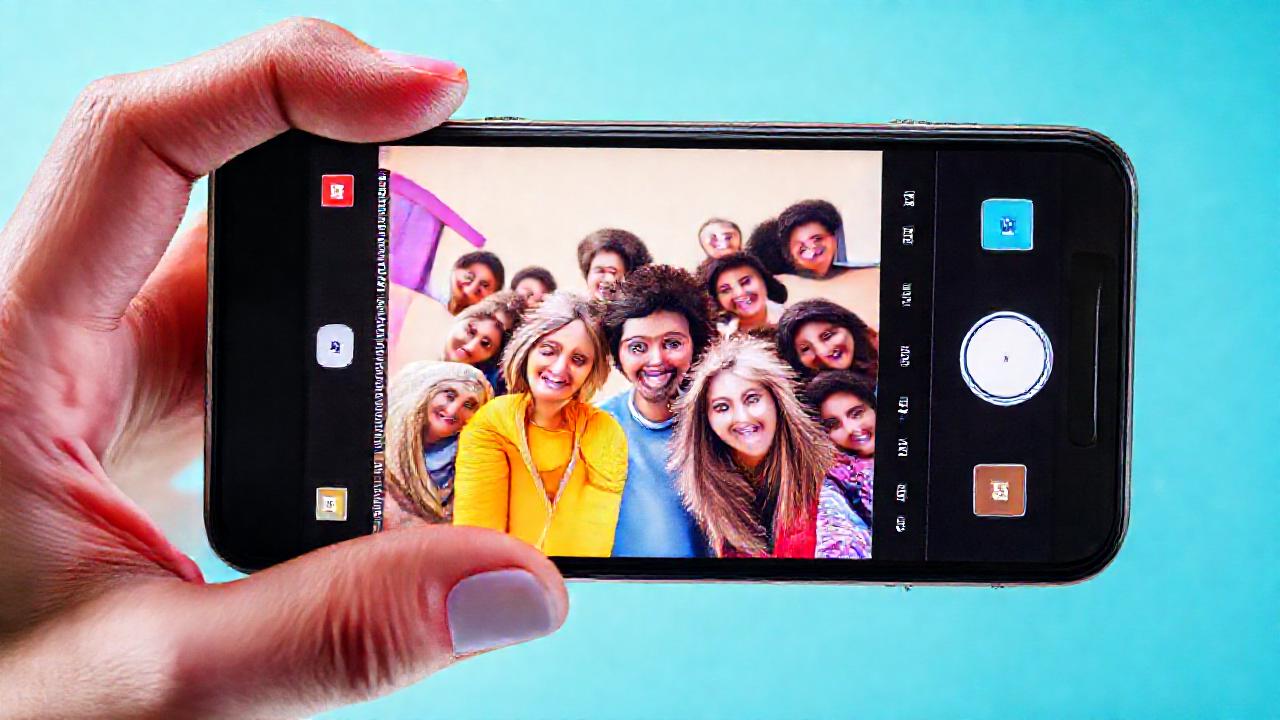 Un teléfono inteligente colorido y moderno