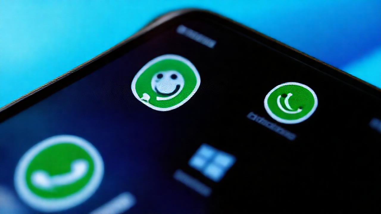 Llamada en WhatsApp en pantalla brillante