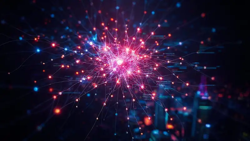 Redes neuronales digitales brillan futurísticamente