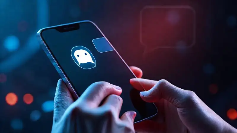 Un teléfono Android futurista interactúa con ChatGPT