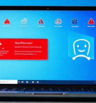 La computadora advierte de una amenaza digital