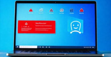 La computadora advierte de una amenaza digital