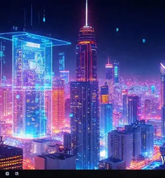 Ciudad futurista digital e inteligente