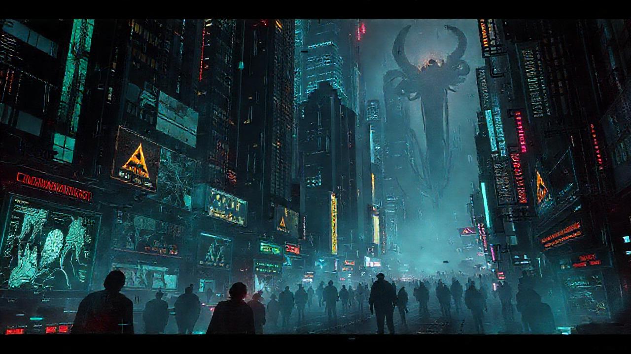 Una ciudad cibernética, decadente y oscura