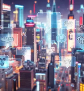 Ciudad futurista holográfica