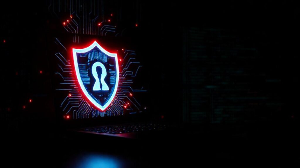 Protección digital: amenaza oscura y vibrante
