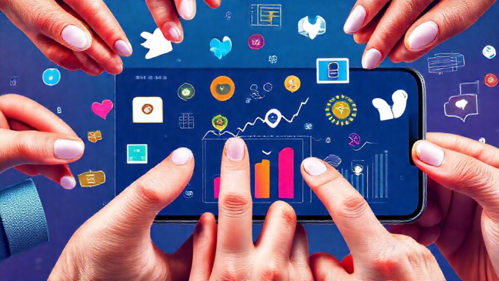 Datos de redes sociales modernos vibrantes