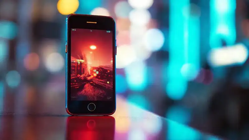 Un smartphone retro reimaginado digitalmente