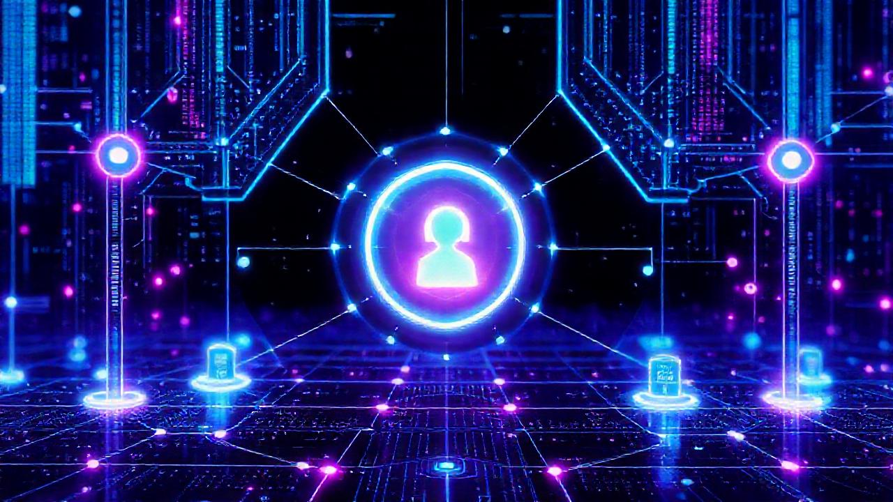 Interfaz futurista: diseño digital optimista y seguro