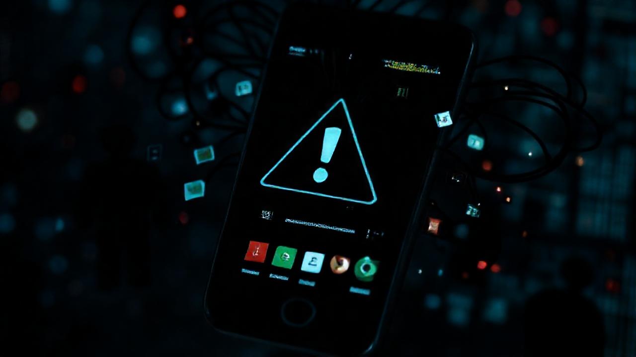 Un teléfono Android presenta una advertencia oscura