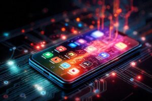 El smartphone ofrece una interfaz digital brillante