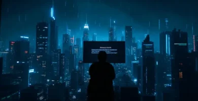 Ciudad futurista: fallo digital