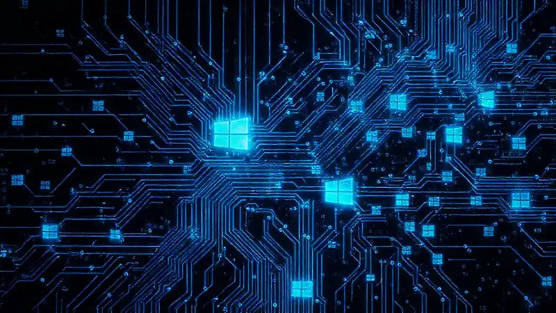 Un circuito digital roto emite luz