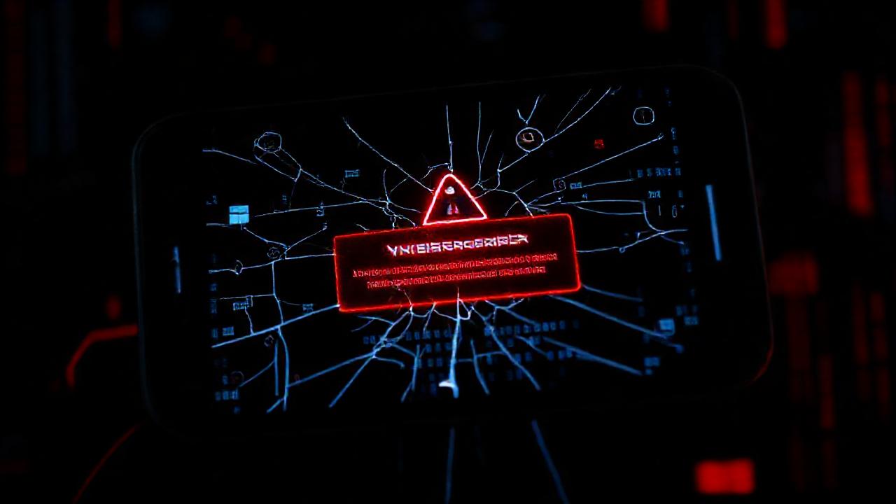 Brecha digital: pantalla rota y alerta