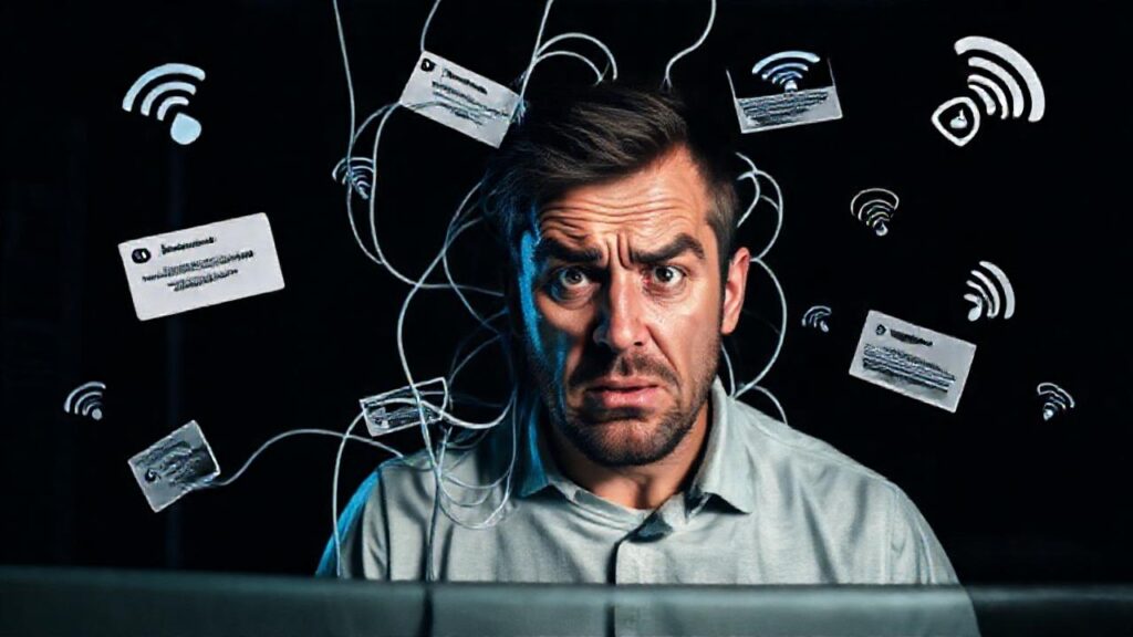 El hombre experimenta fallas digitales frustrantes