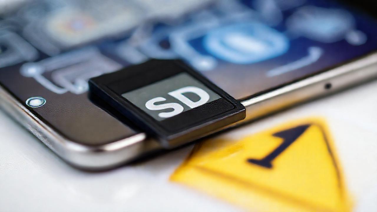 Tarjeta SD, teléfono, advertencia técnica