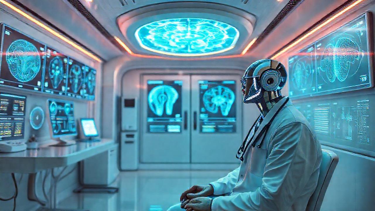 Un centro médico futurista con IA