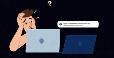 Un hombre frustrado enfrenta un fallo digital