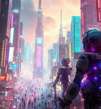 Ciudad futurista brillante