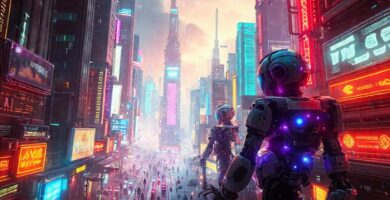 Ciudad futurista brillante