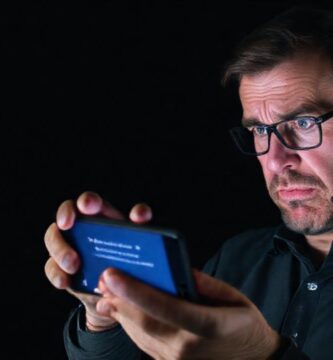 El hombre frustrado enfrenta un fallo digital