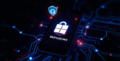 Seguridad digital móvil futurista y protegida