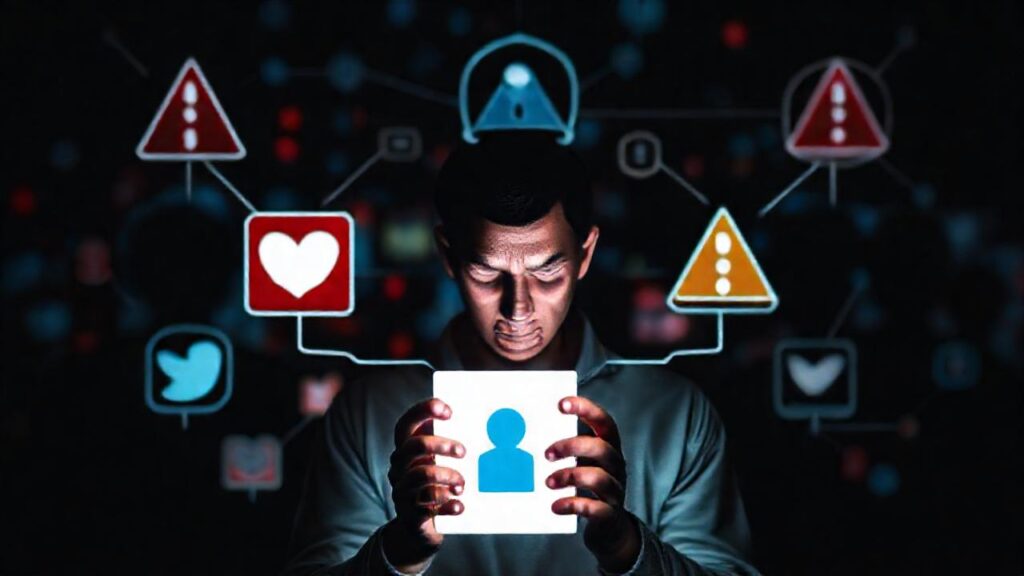 Ciberseguridad amenazante con alertas digitales