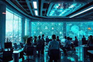 Un futuro de oficina tecnológica optimista