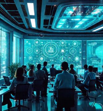 Un futuro de oficina tecnológica optimista