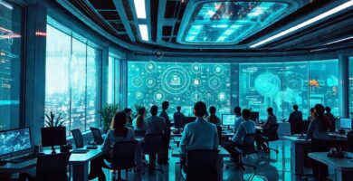 Un futuro de oficina tecnológica optimista